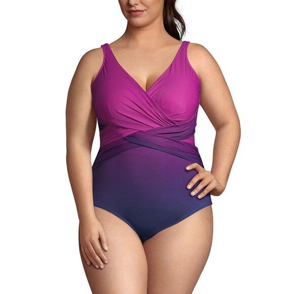 Lands End Slendersuit Size 18DD 18W Ombre NWOT - Picture 1 of 14